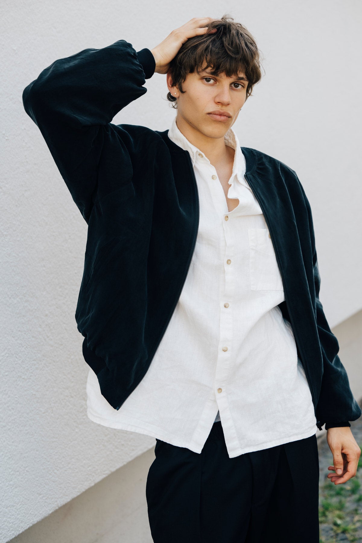 fade silk oversized bomber jacket blouson bordeaux シルク 絹 オーバーサイズ ボンバージャケット ブルゾン 深紅 ボルドー 80s 90s AllSaints Tierra Faded Oversized Bomber Jacket in Pink for Men
