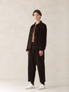 oftt - 08 - Pleated Corduroy Trousers & T-shirt- brown- organic cotton