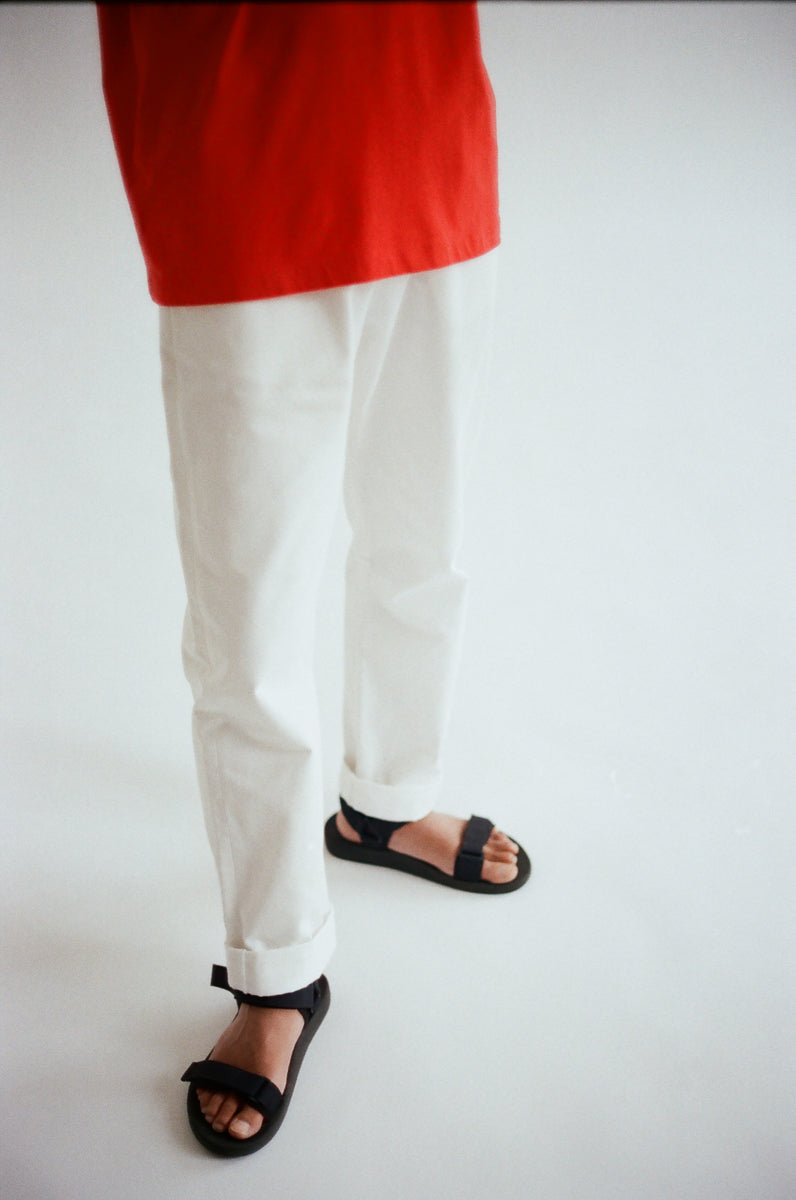 Oftt often berlin sustainable eco organic cotton fashion straight leg trousers off-white