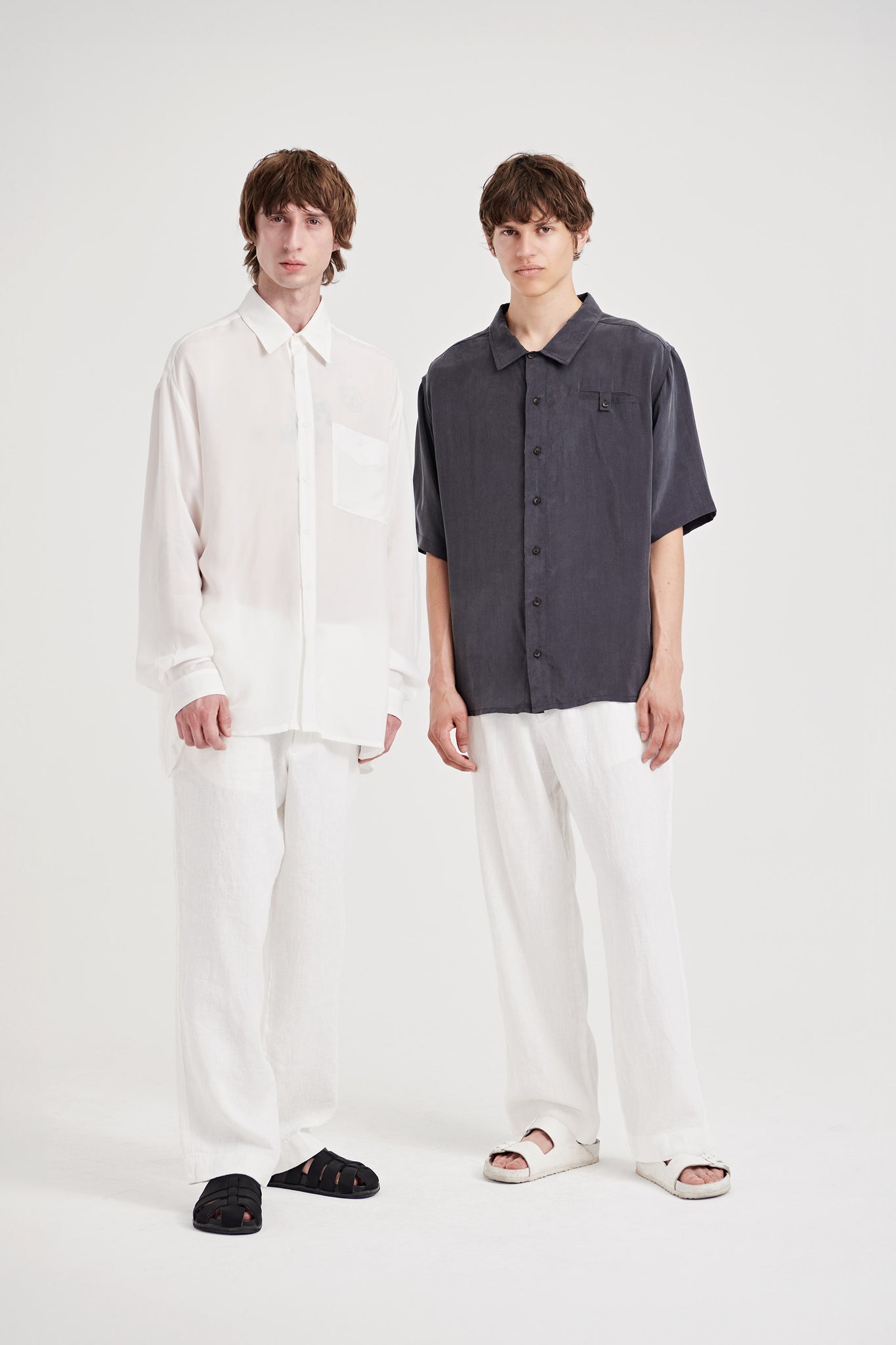 06/ 90's Vegan Silk Shirt white