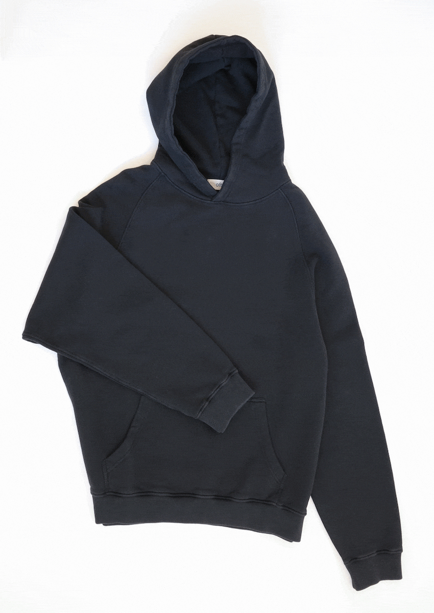oftt - 03 - heavyweight hooded sweatshirt - black - organic cotton fleece - image 12