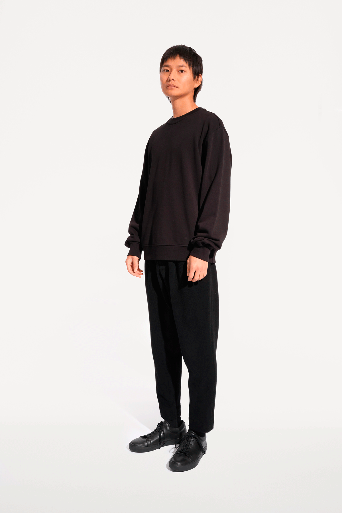 oftt - 02- reversible sweatshirt - black - organic cotton fleece - image 9
