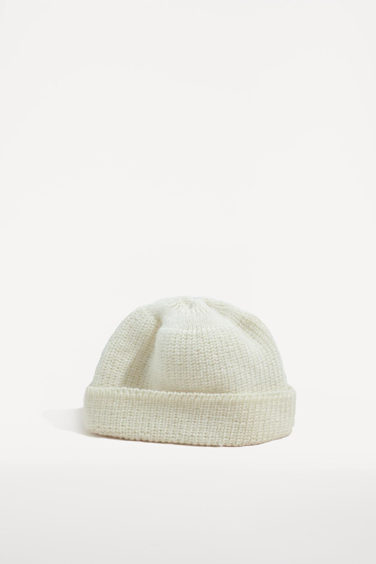 oftt - 00 - knitted rib woolen beanie hat - off-white - pure wool
