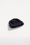 oftt - 00 - knitted rib woolen beanie hat - navy - pure wool