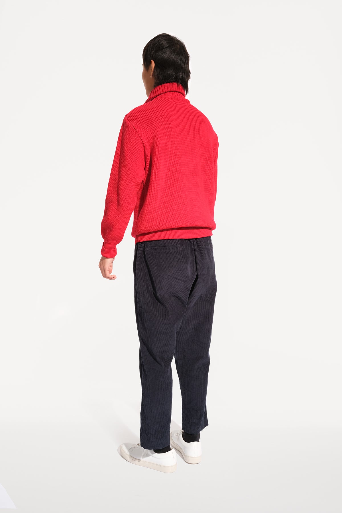 oftt - 04 - half-zip heavy knit  jumper - red - merino wool - image  5