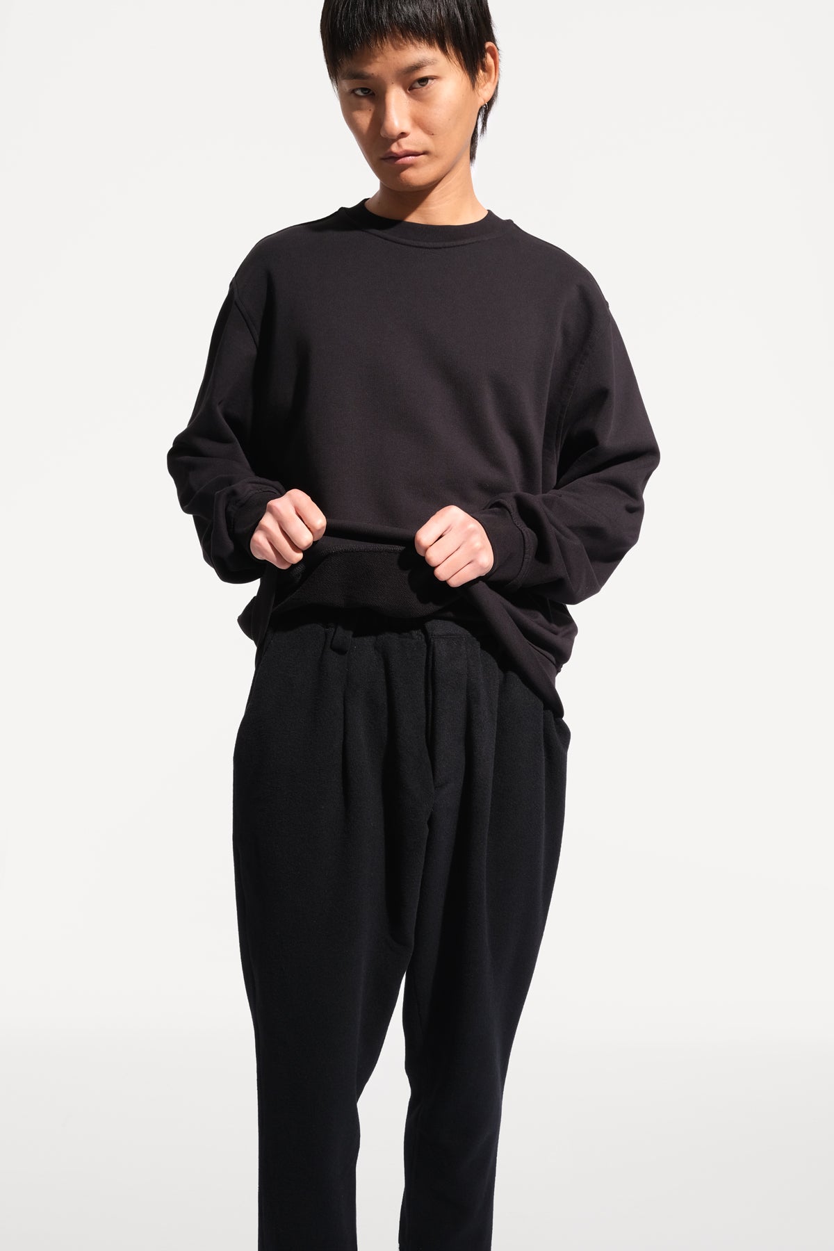 oftt - 02- reversible sweatshirt - black - organic cotton fleece - image 6