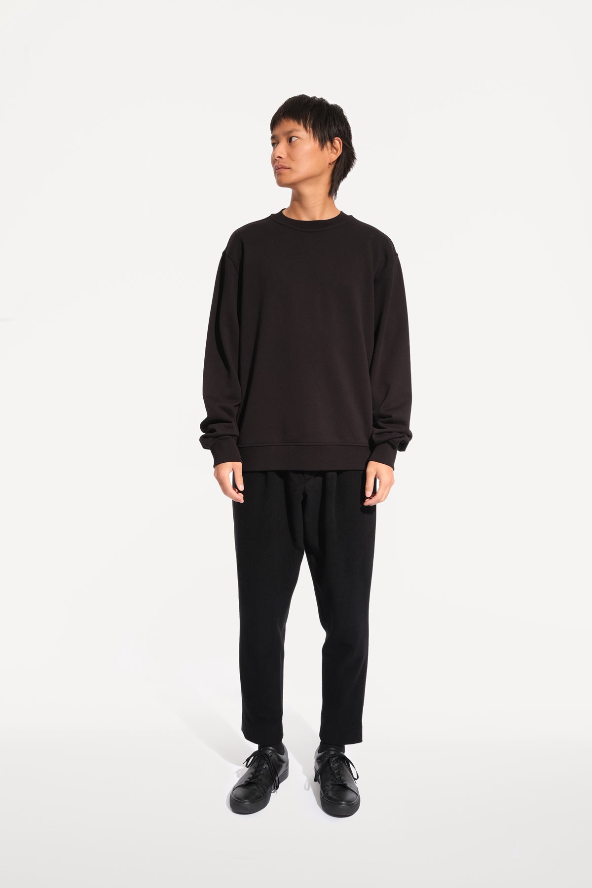 oftt - 02- reversible sweatshirt - black - organic cotton fleece - image 1
