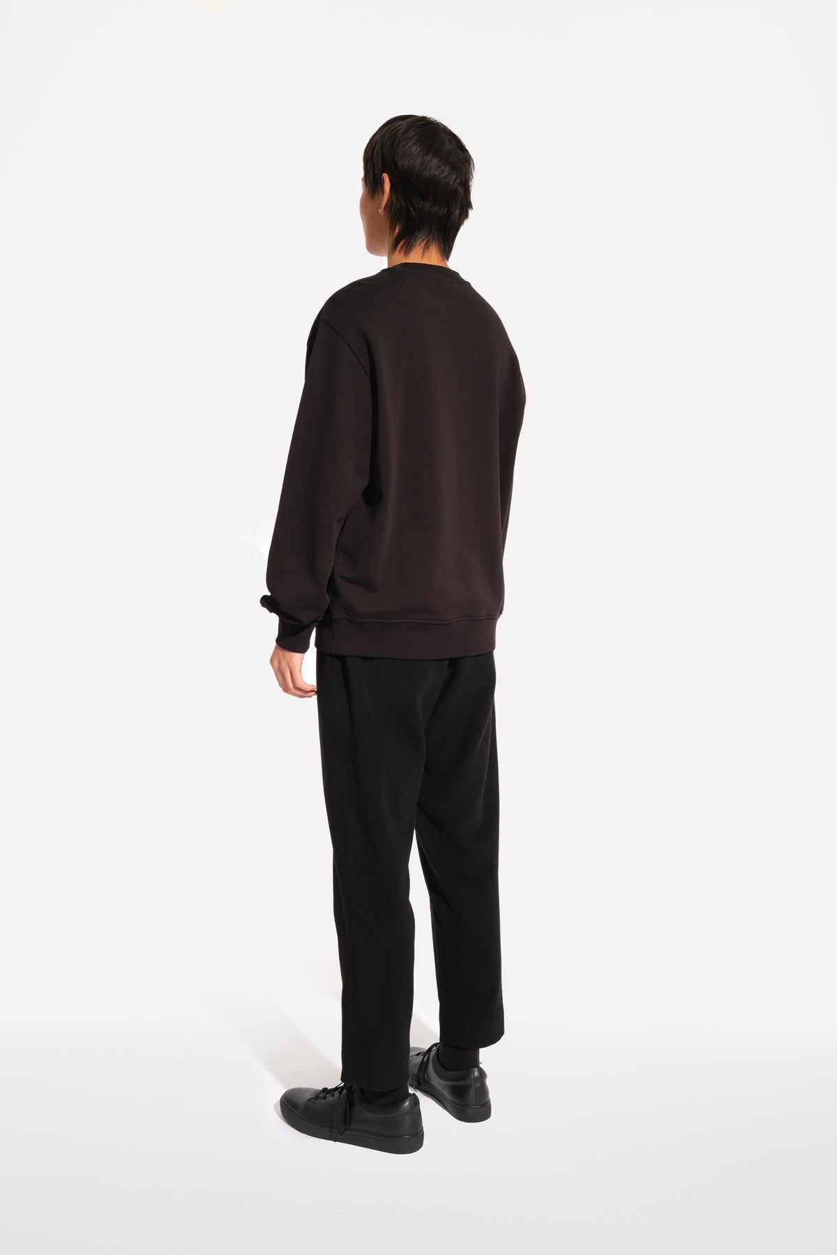 oftt - 02- reversible sweatshirt - black - organic cotton fleece - image 3