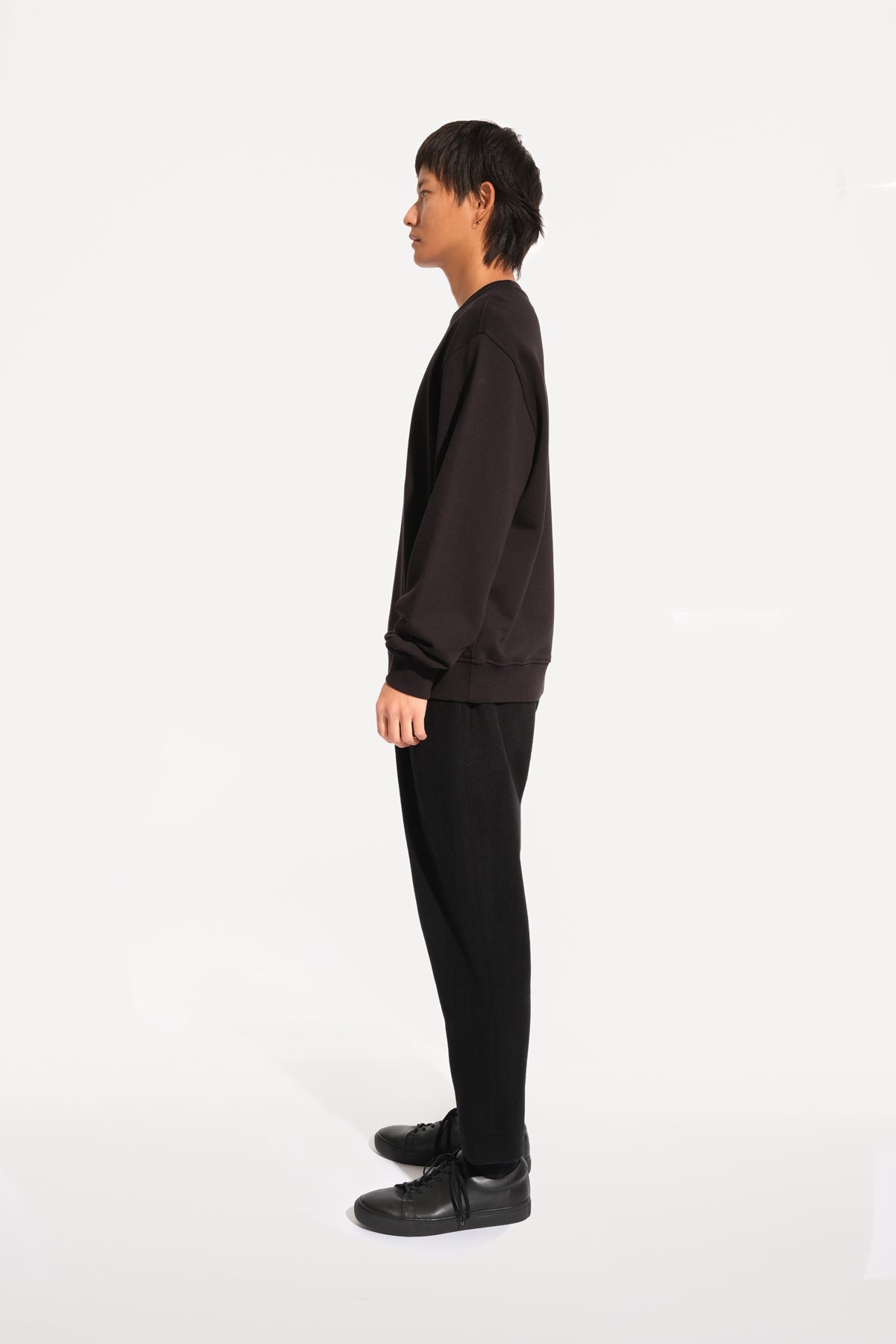 oftt - 02- reversible sweatshirt - black - organic cotton fleece - image 4