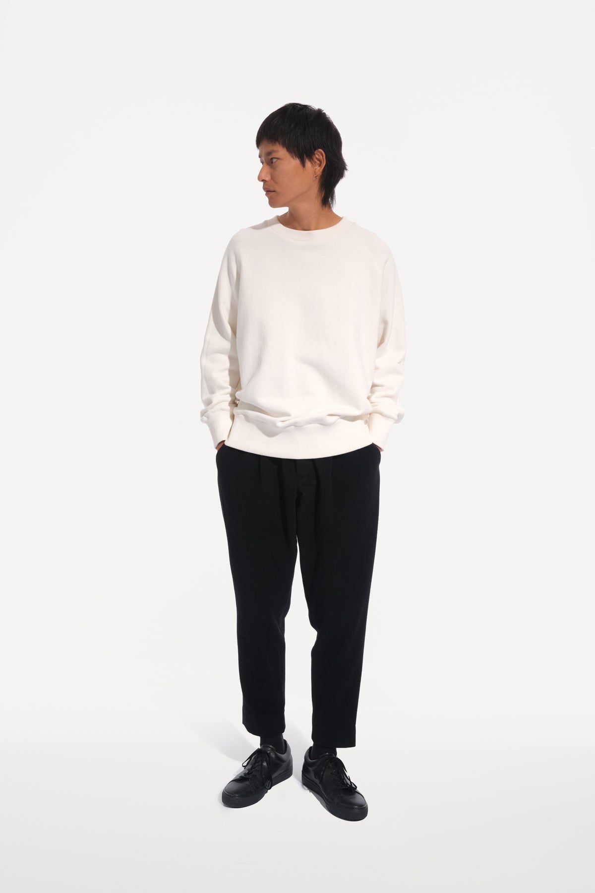 oftt - 02- heavyweight sweatshirt - natural white - organic cotton fleece - image 2