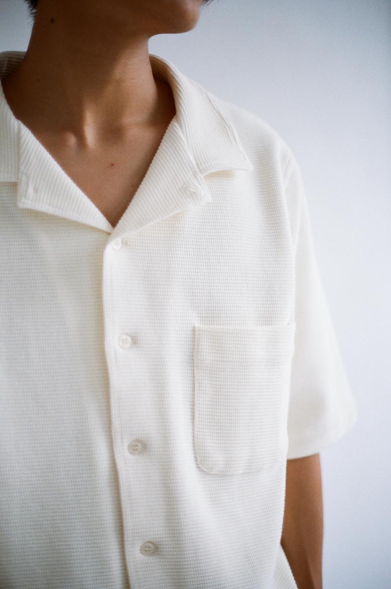 oftt - 06 - Waffle Shirt- off-white- organic cotton