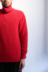 oftt - 04 - half-zip heavy knit  jumper - red - merino wool - image  6