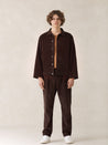 oftt - 01 - perfect fit t-shirt - tan - brown corduroy trousers and jacket - organic cotton