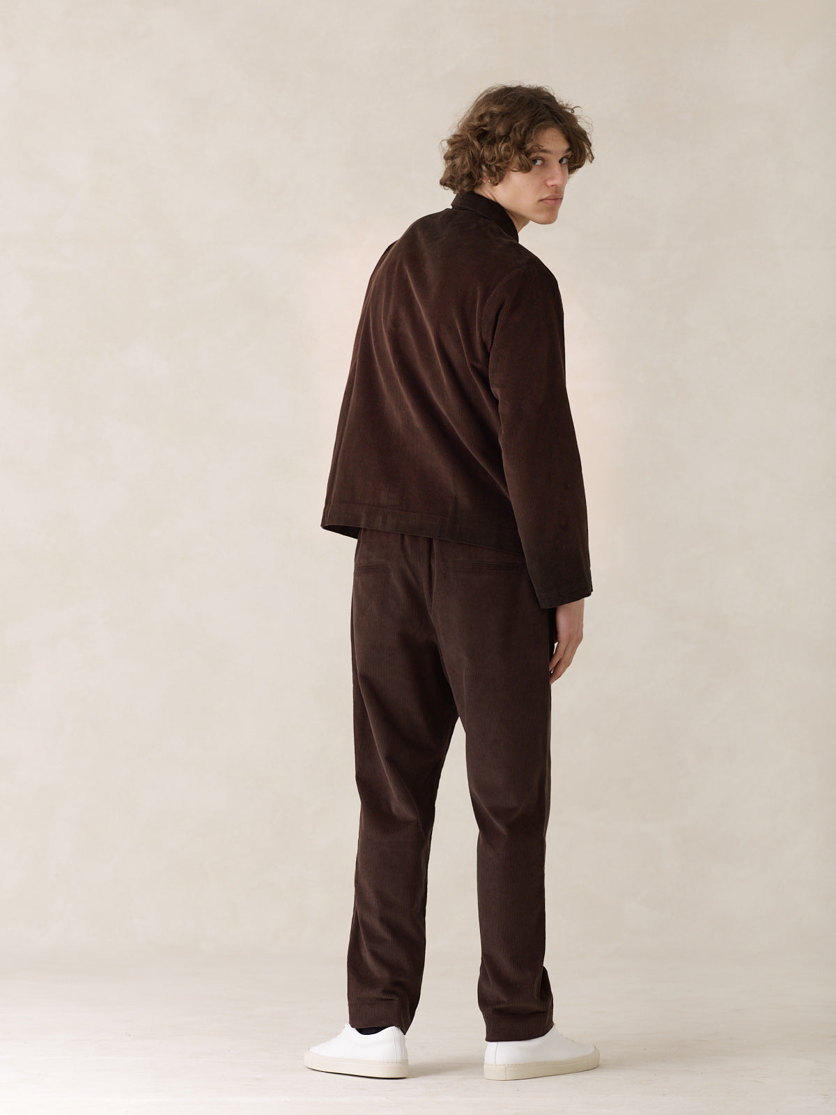 oftt - 08 - Pleated Corduroy Trousers & Jacket- brown- organic cotton