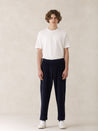 oftt - 01 - perfect fit t-shirt - white - navy corduroy trousers - organic cotton